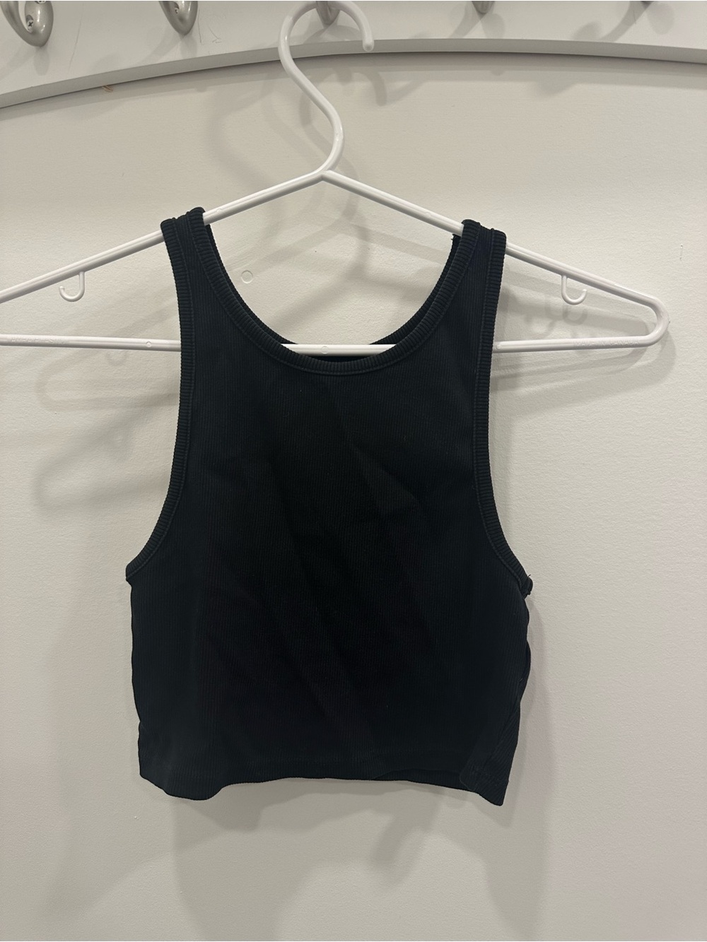 Zara cotton Black Ribbed Cropped Tank Top - Women